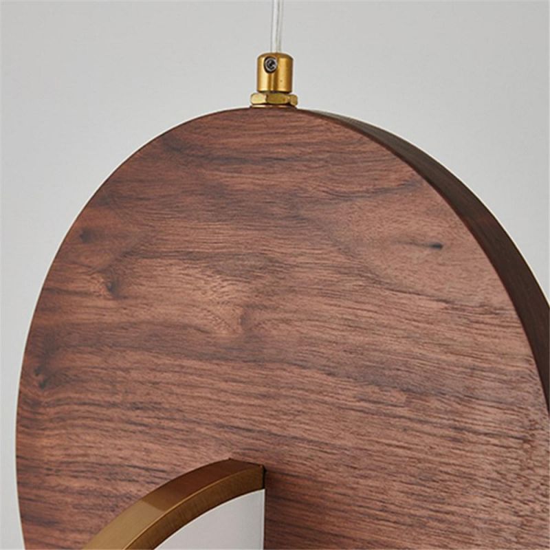 Simple Walnut LED Pendant Lamp Bedroom Bedside Lamps Home Decor Atmosphere Pendant Lights Nordic Modern Restaurant Light Fixture