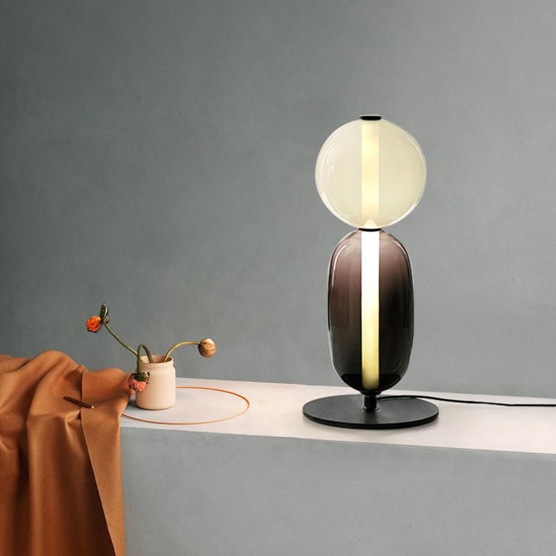 Postmodern Simple Stained Glass Living Room Bedroom Table Light Floor Lamp