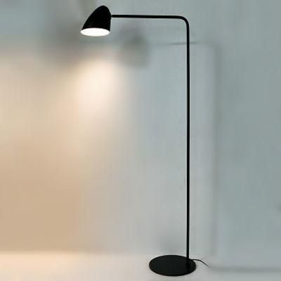 Iron Shade and Body in Matte Powder Coated Finish Floor Lamp.