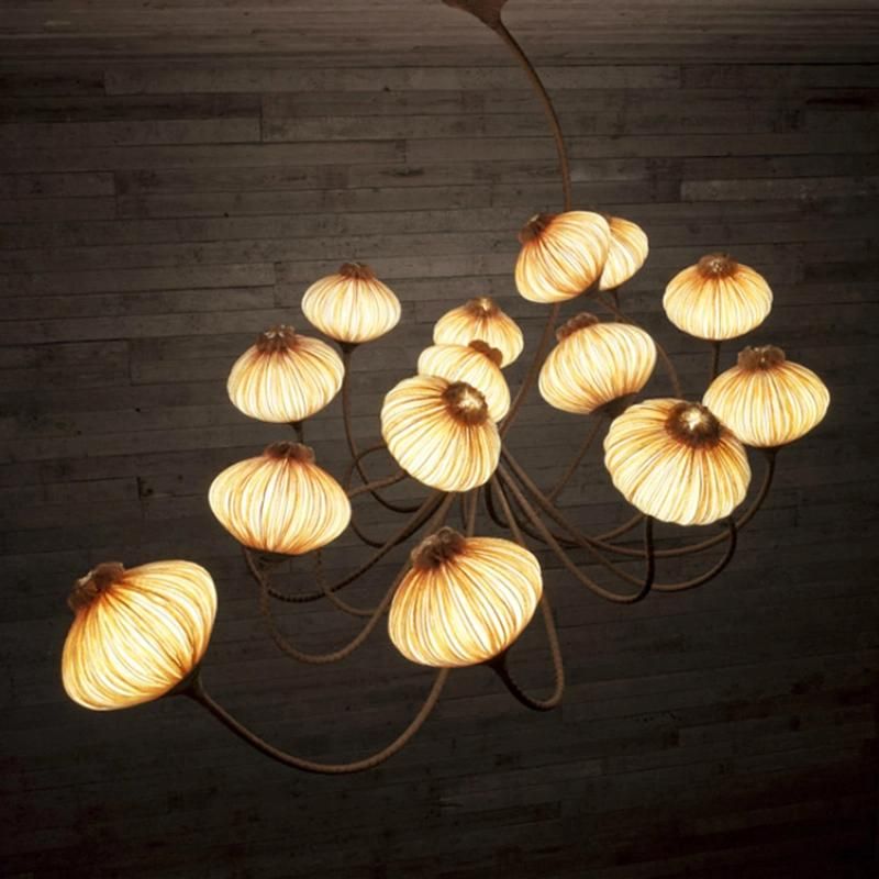 Vintage Lantern Design Chandelier Exhibition Lobby Mall Pendant Lamp Light