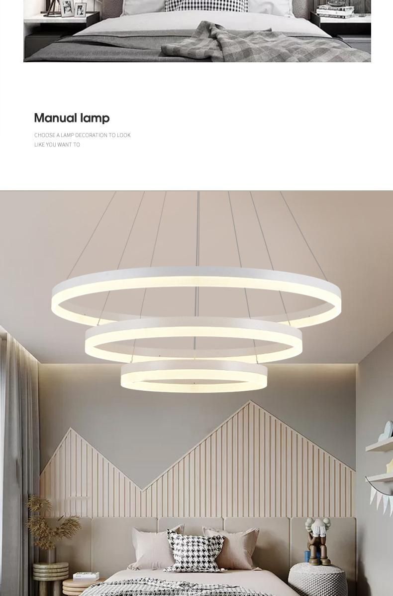 Modern Acrylic Pendant Lam Kitchen Olaug Modern Large Single Circle Ring Ceiling Light (WH-AP-355)
