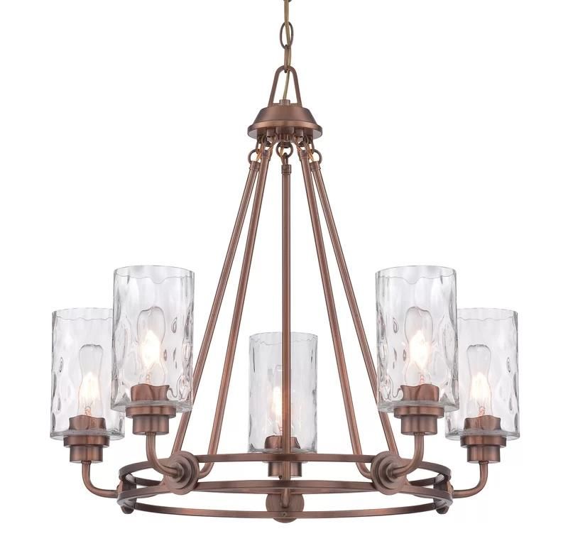 5-Light Farmhouse Metal Chandelier Classic Pendant Lighting for Kitchen Dining Living Room