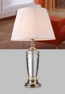 Phine 90161 Clear Crystal Table Lamp with Fabric Shade