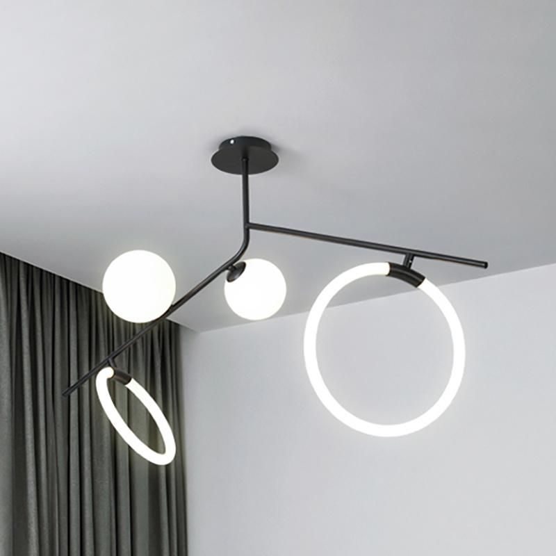 Nordic Living Room Ceiling Light Creative Bedroom Wrought Iron Room Light
