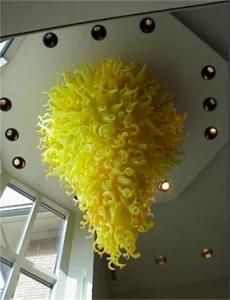 Yellow Glass Pendant Lamp for Villa Ceiling Decoration