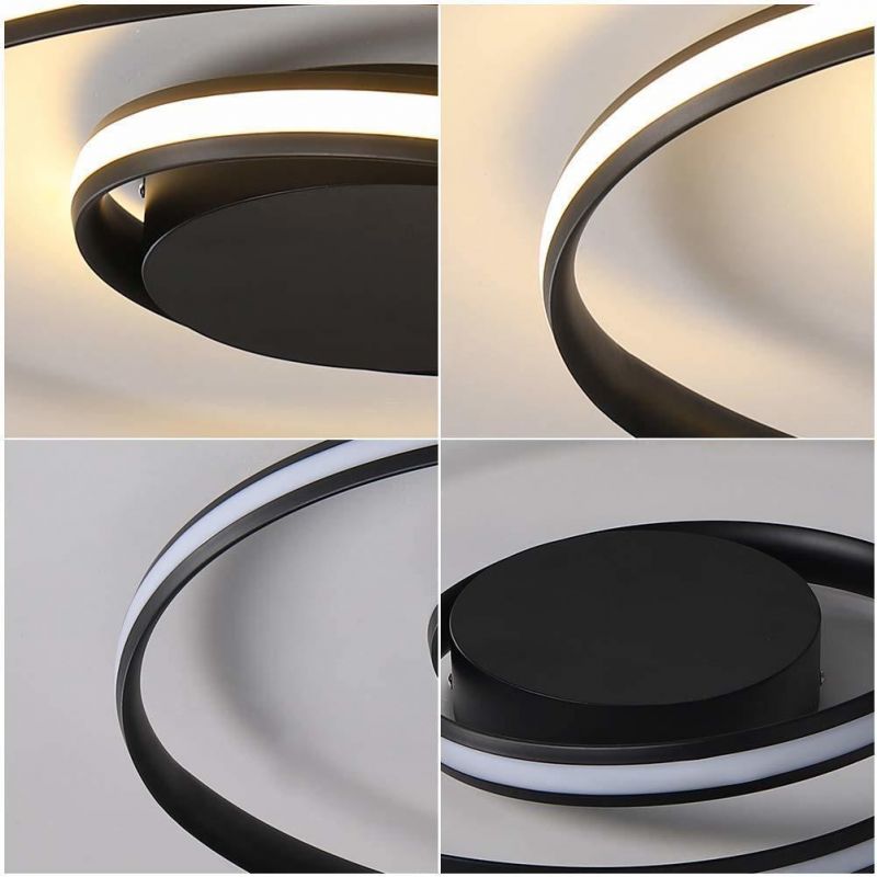 Minimalist Simple Modern Black Aluminum LED Ceiling Light for Bedroom Decor