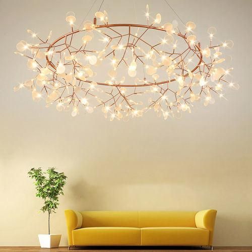 Modern Plant Ceiling Light LED Chandelier Lighting Fireflies Pendant Lamp