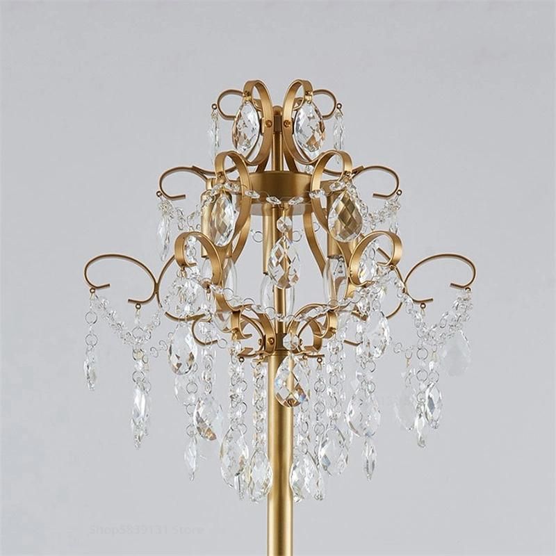 Nordic Luxury Crystals Floor Lamps LED Gold Table Lights Free Standing Lamps for Living Room Europ Floor Lamp (WH-MFL-88)