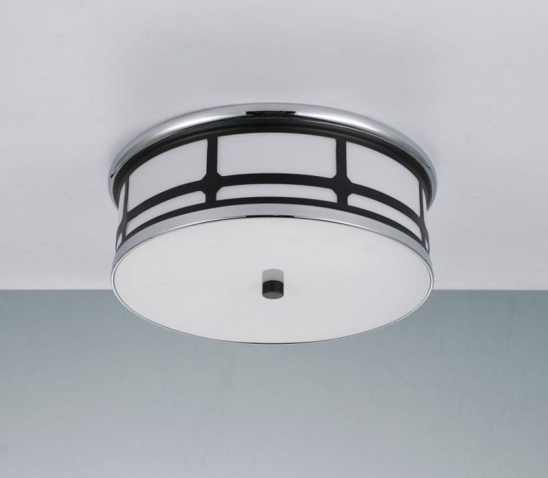 Ceiling Light 12" E27 Black, Chrome, Ab Color, ETL