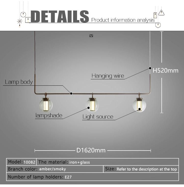Special Shaped Iron Industrial Vintage Creative Kitchen Coffee Bar Pendant Lighting