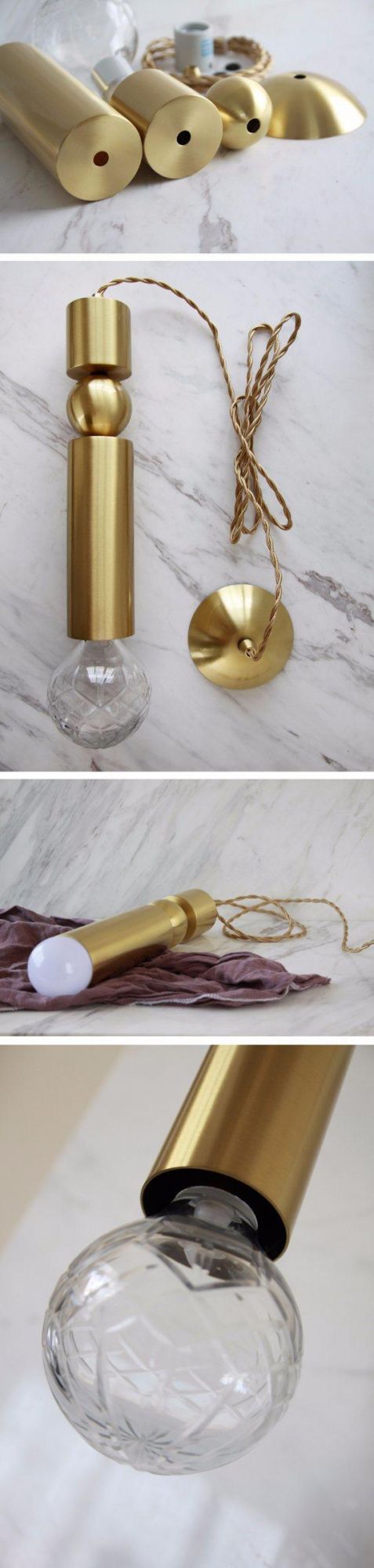 Brass Simple Suspension LED Light Pendant Lamp