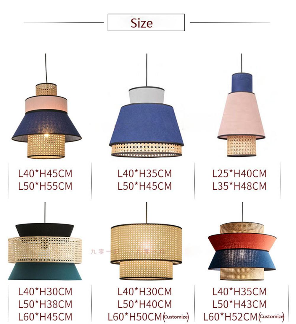 Rattan Pendant Lights Simple Modern Suspension Luminaire Dining/Living Room Kitchen Bedroom Tea House Study Loft