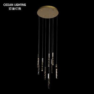 Golden Warm Lighting 3000K Metal 7*3W Crystal Chandelier Luxury