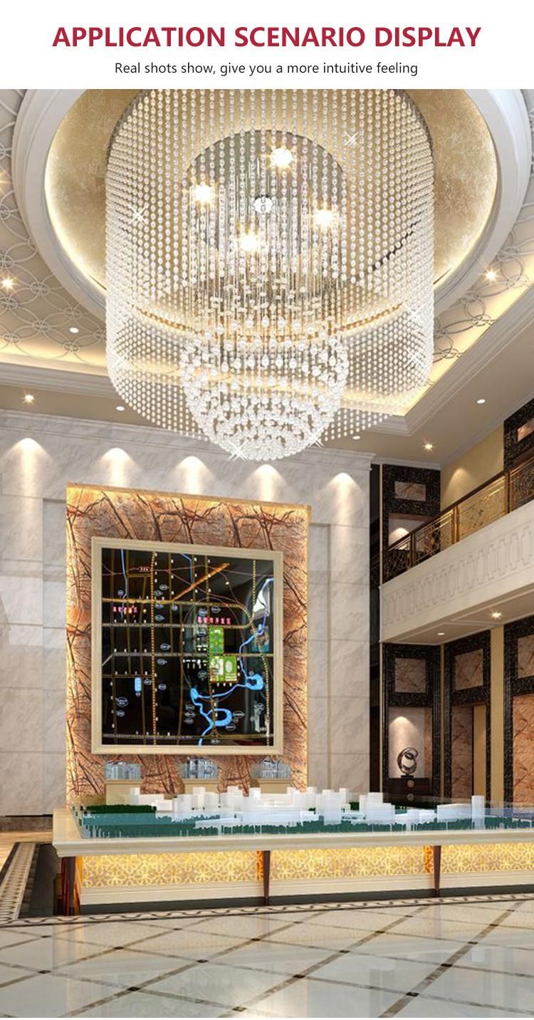Modern Style Luxury Hotel Lobby Banquet Hall Villa Glass Custom Ceiling Chandelier Light