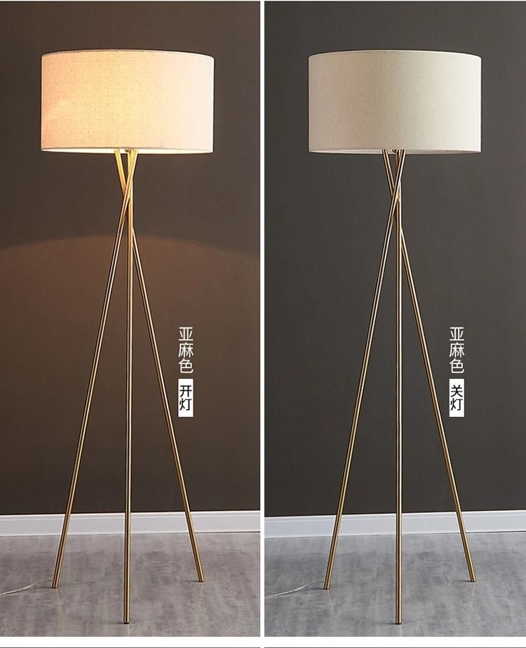 Home Decoration Standing Lamp European Contemporary Chrome Tripod Floor Lamp for Hotel Table Lamp