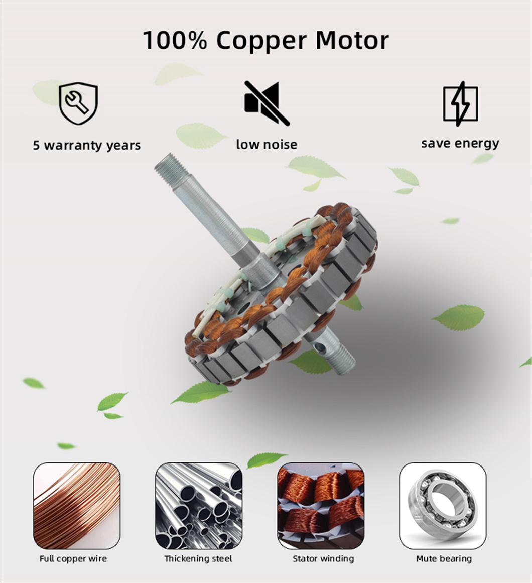 Hot Sale AC Pure Copper Motor 3 Speed Tri Color Dimmable Powerful Ceiling Fan Light
