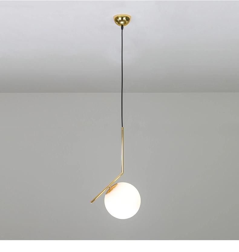 White Round Glass Balls Pendant Light for Living Room Bedroom Hanging Lamp Pendant Light