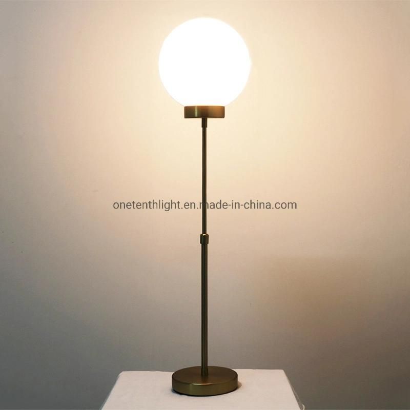 Metal Body in Brushed Brass Finish and Opal Glass Shade Table Lamp