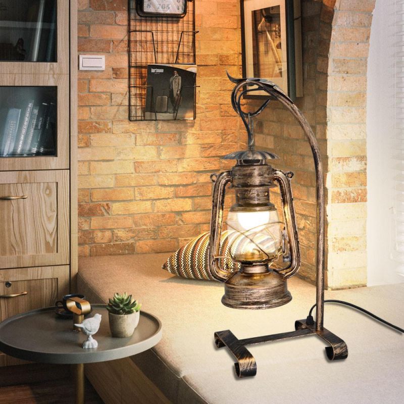 American Vintage Candle Table Light with Plug, Old Design Kerosene Lamp (WH-VTB-01)