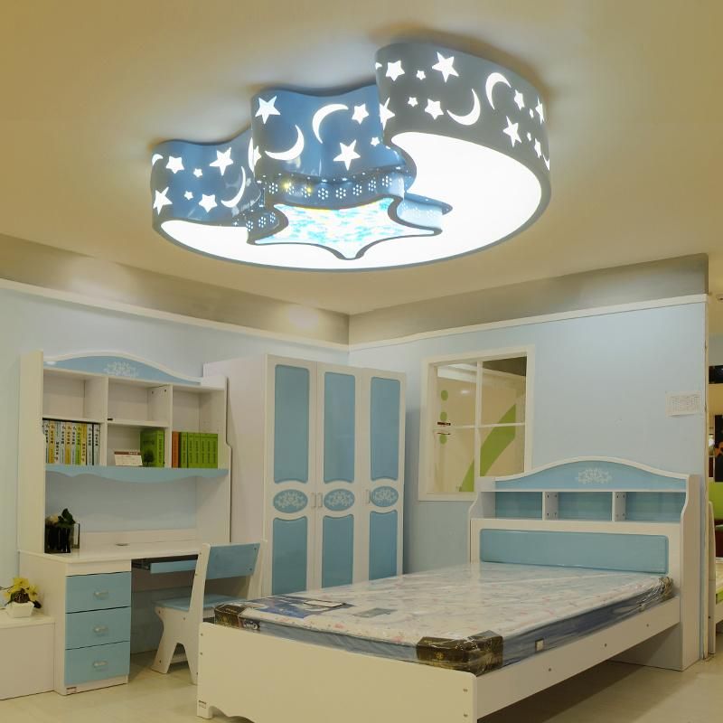 LED Chandelier for Kids Baby Boy Room Lighting Eye Protection Moon Ceiling Light (WH-MA-177)