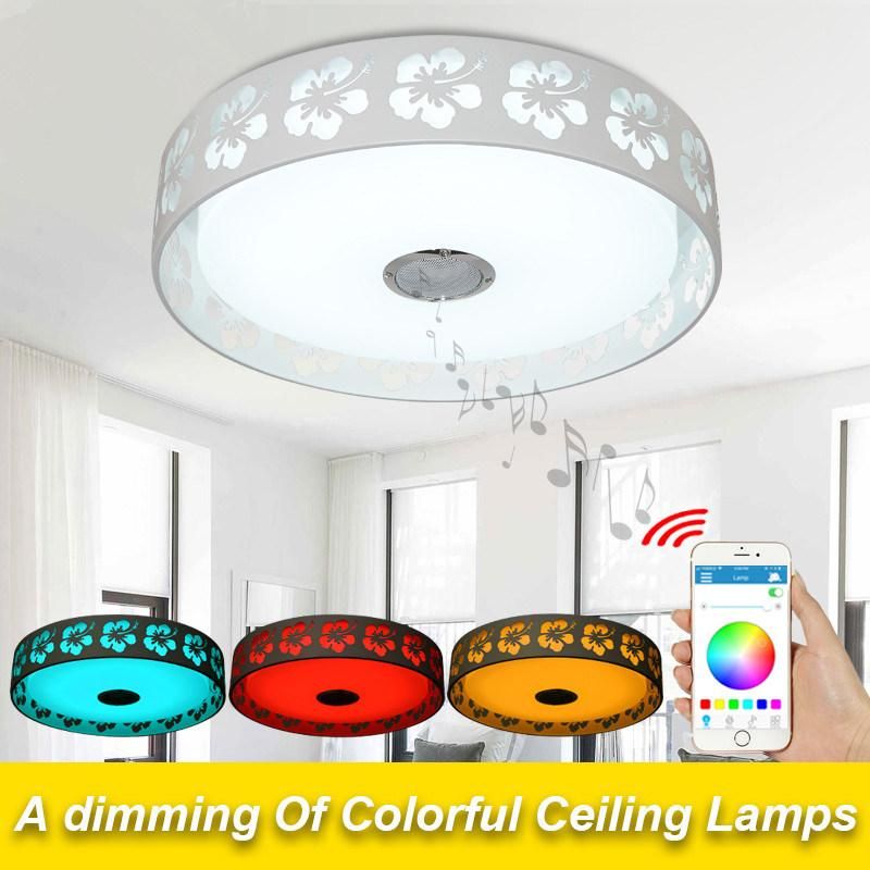 Bluetooth LED Lamp Ceiling with Loundspeaker for Bedroom Dimming LED Ceiling Lights (WH-MA-46)