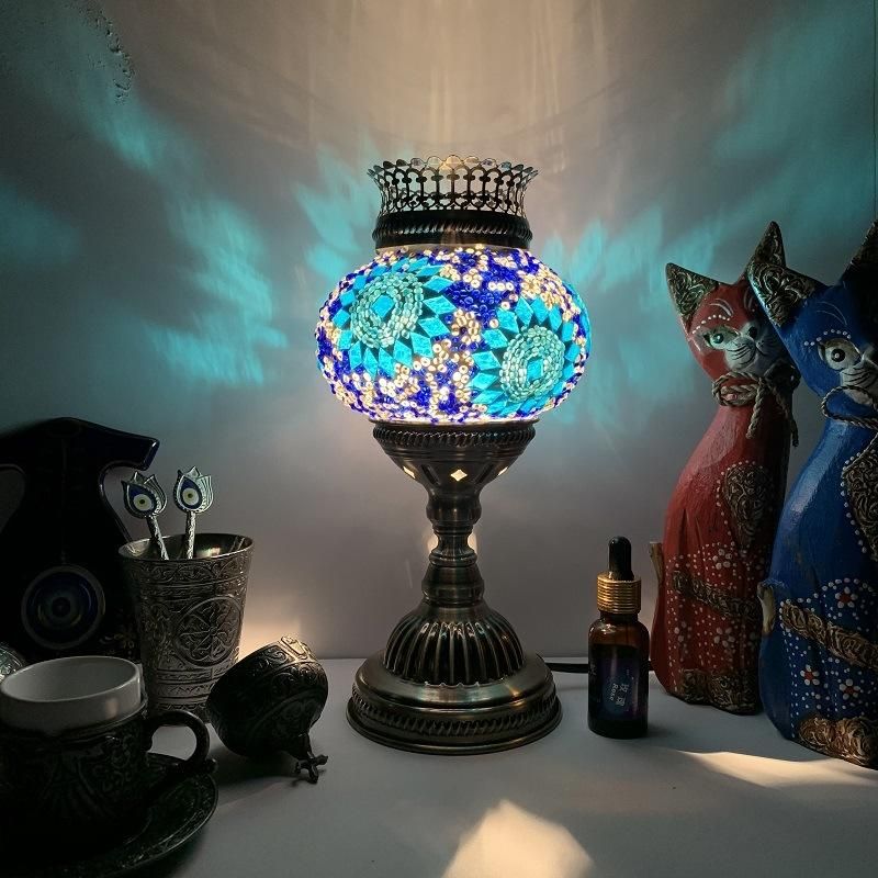 Turkish Mosaic Aroma Table Lamp Vintage Art Deco Handcrafted Moroccan Table Lamp (WH-VTB-10)