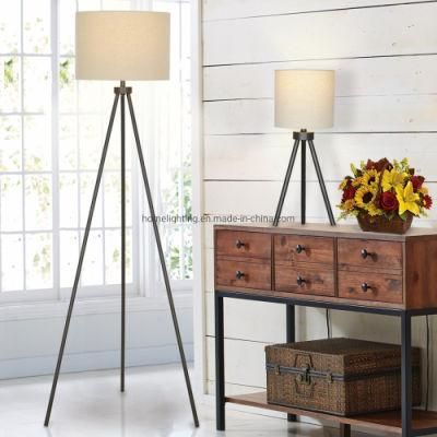 Jlt-1975 &amp; Jlf-5813 Better Home Decor &amp; Gardens Modern Tripod Table &amp; Floor Lamp Set, Black Finish