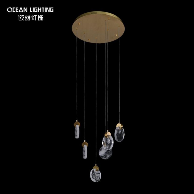 Indoor Warm Lighting 3000K Metal Crystal 6*3W Chandelier