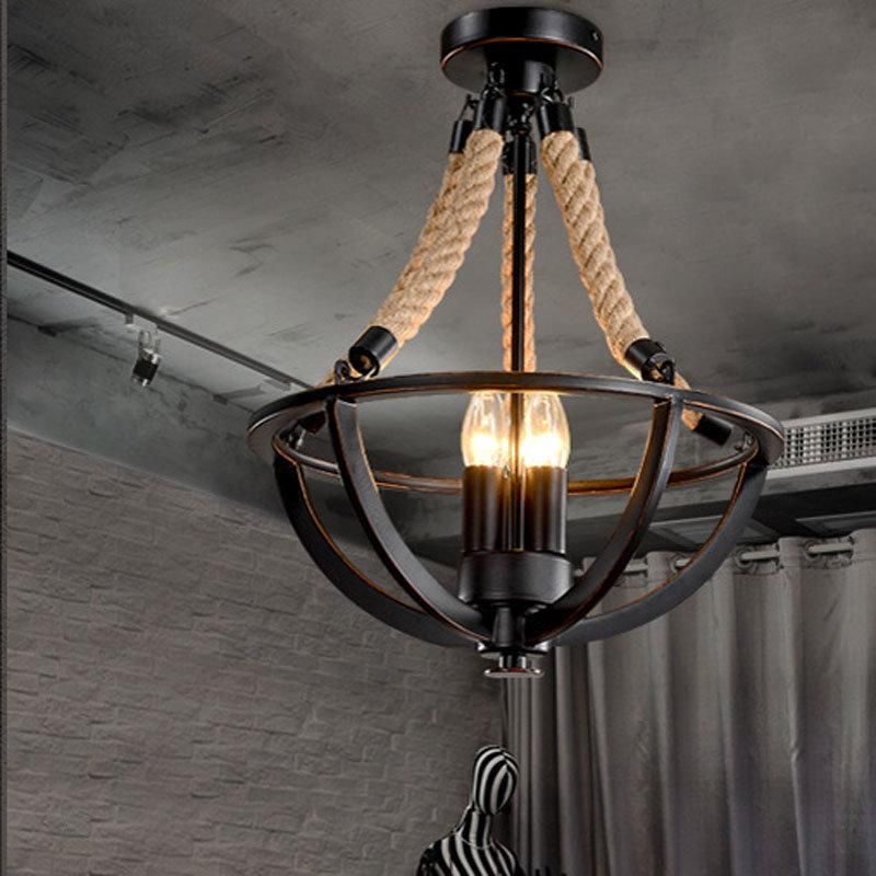 Vintage Loft Hemp Rope Pendant Lamp Restaurant Cafe Light Salon Industrial Pendent Lamp (WH-VP-117)