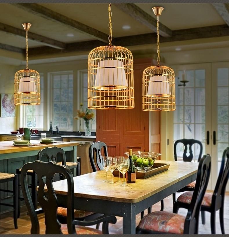 Chinese Bird Cage Light Living Room Restaurant Dining Room Cage Chandelier (WH-VP-136)