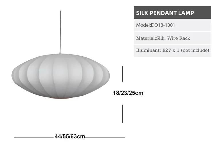 Creative Art Design Lantern Pendant Tea House Silk Fabric Living Room Simple Lamp Hanging ceiling Modern Lamps