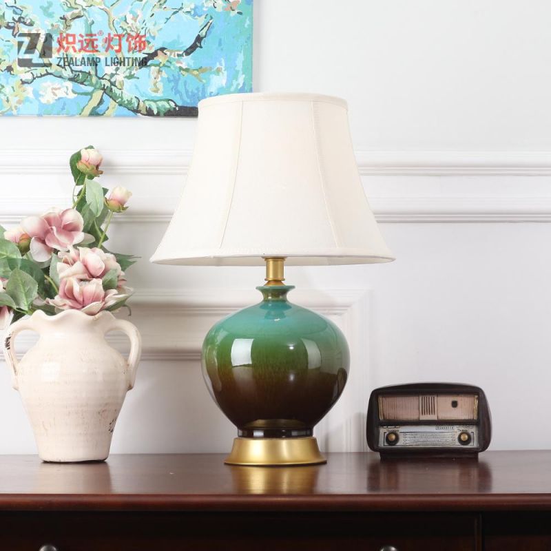 Hotel Copper Base Desk Lighting Gradually Changing Color Table Lamp