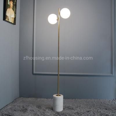 Two Glass Ball Metal LED Marble Table Lamp and Floor Lamp for Hotel Projects Zf-Cl-037