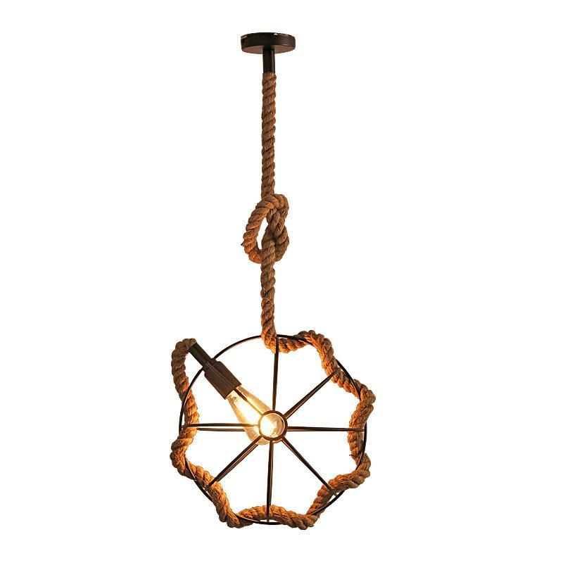 Iron Ball Chandelier Creative Bar Coffee American Retro Industrial Dining Table Drop Rope Chandelier (WH-VP-102)