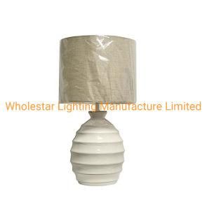 Ceramic Table Lamp with Linen Fabric Shade