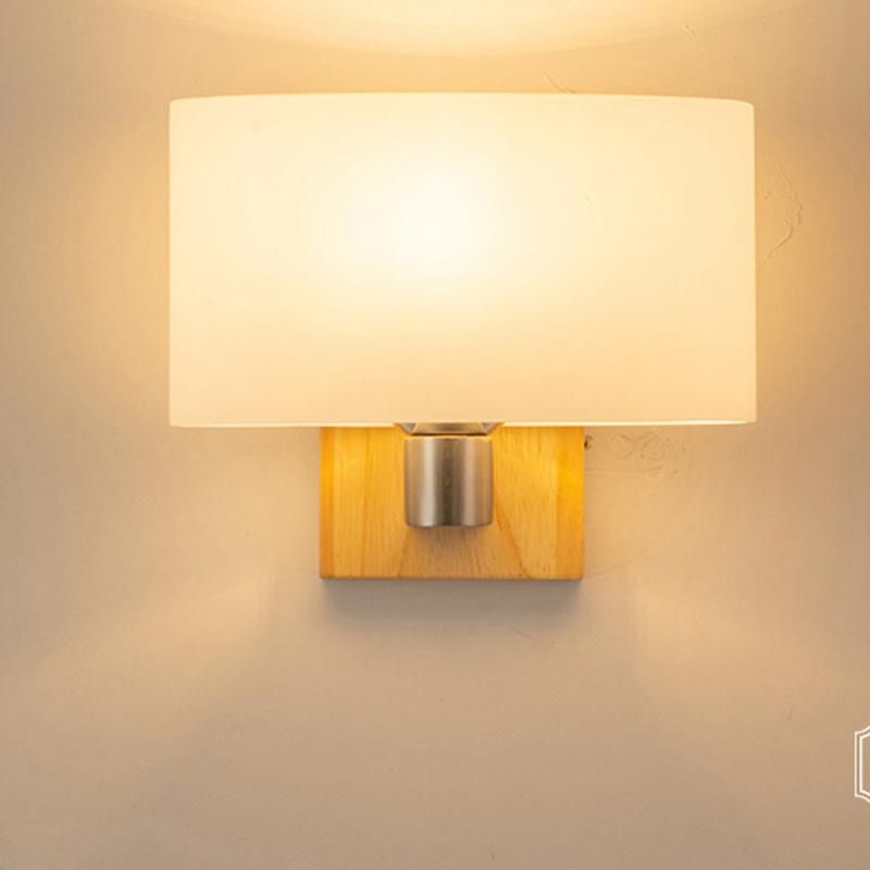 Simple Bedhead Wall Lamp Creative Hotel Room Bedroom Study Wood Light