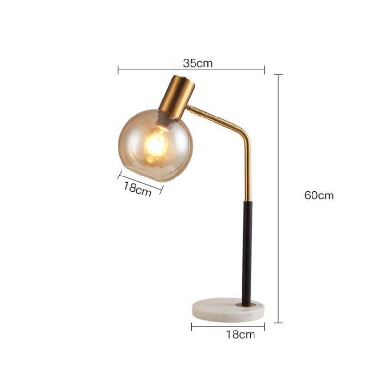 Reading Glass Desk Lamp Amber Glass Table Light Lamp