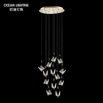 Butterfly Warm Lighting 3000K Metal Crystal 13*3W Chandelier