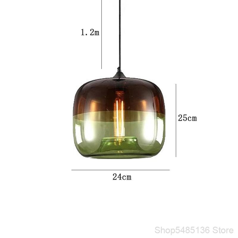 Nordic Stained Glass Pendant Light Modern Cafe Bar Dining Room Light Fixture (WH-GP-82)