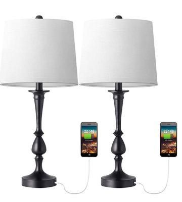 3-Way Dimmable Touch Control Table Lamp with Dual USB Charging Ports Bedside Touch Lamp Modern Accent Lamp Bedroom Nightstand Lamp