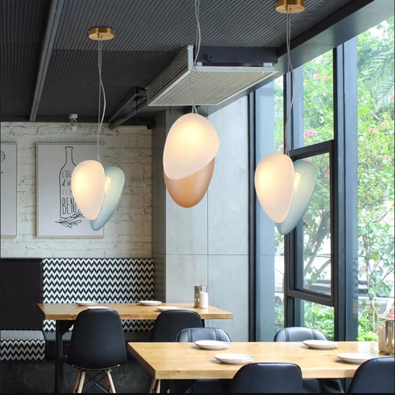 Nordic Postmodern Minimalist Cobblestone Chandelier Designer Creative Personality Bedroom Bedside Restaurant Glass Lamps Pendant Light
