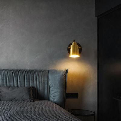 Black Golden Metal Industrial Style Bedroom Lamp Bedside Lamp Wall Lamp