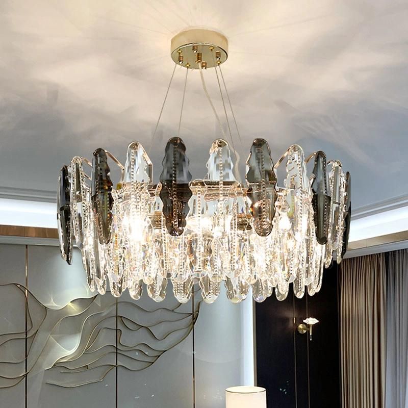 Crystal Chandelier Lighting Living Room LED Light Modern Lobby Pendant Lamp