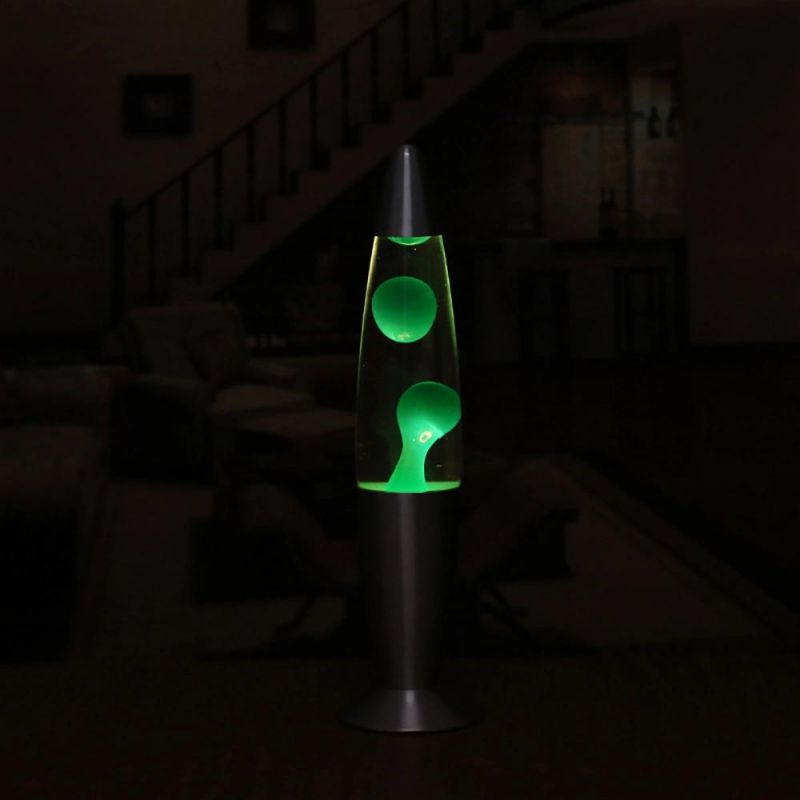 Table Lava Lamp New Rocket Glass Bottle Colorful Glitter Round Base Rainbow Aluminum Body Decorate Lava Night LED Table Lamp