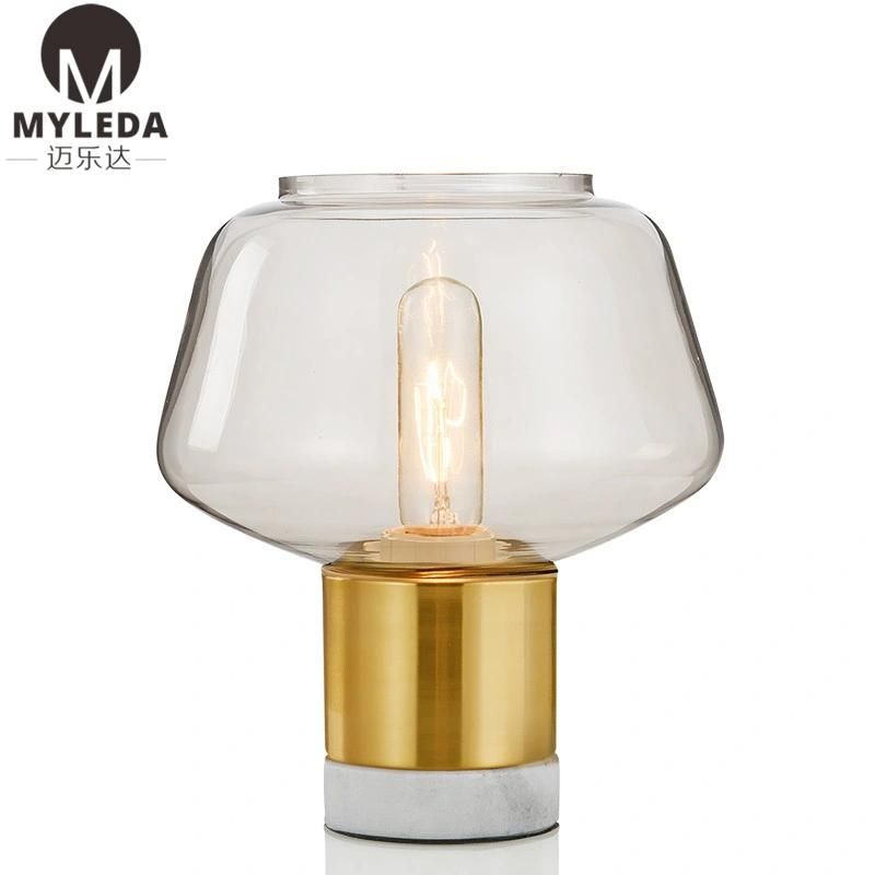 Modern Marble Base Glass Decorative Table Lamp