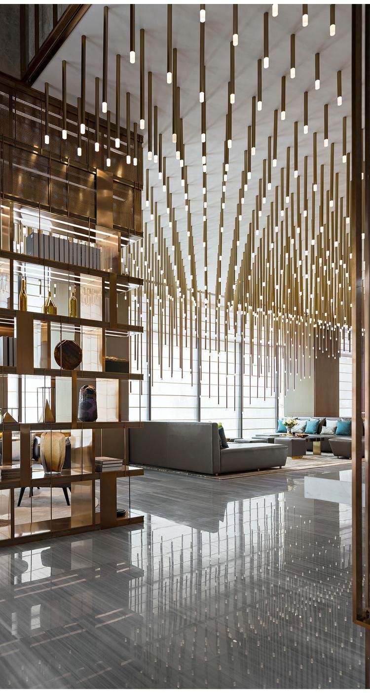 Creative Lamp Commercial Center Hotel Exhibition Hall Luxury Aluminum Custom Project LED Chandelier