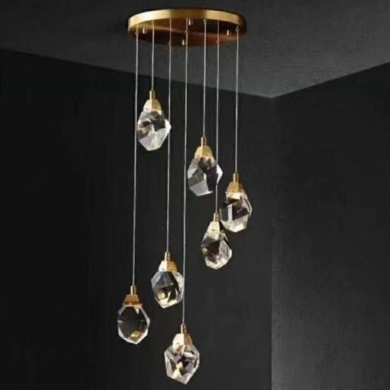 Nordic Pendant Lamps Design Diamond Long Wire Light LED Pendant Lights Decoration Stairs Suspended Lights (WH-AP-119)