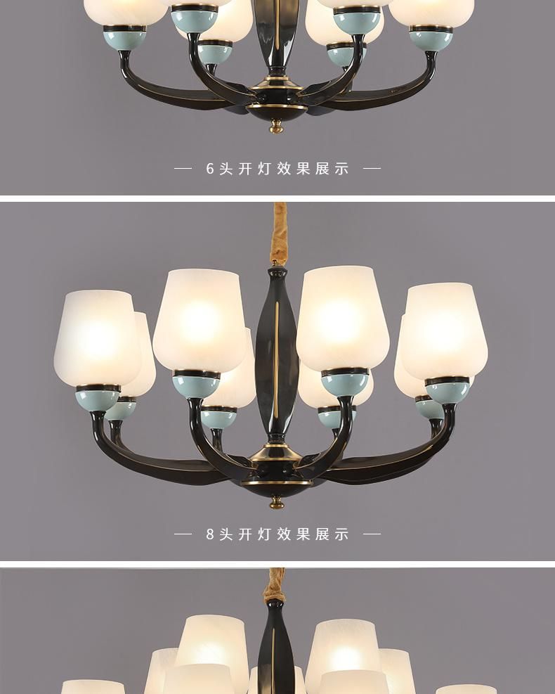 All Copper LED Indoor Hotel Restant Home Ceiling Pendant Decoration Chandelier for Project Livingroom