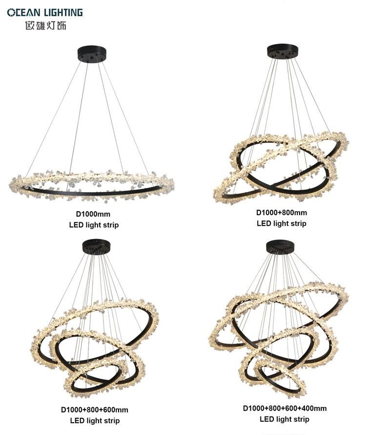 Ocean Lighting Wholesal Gold Luxury Crystal Ceiling Chandelier Pendant Lamp