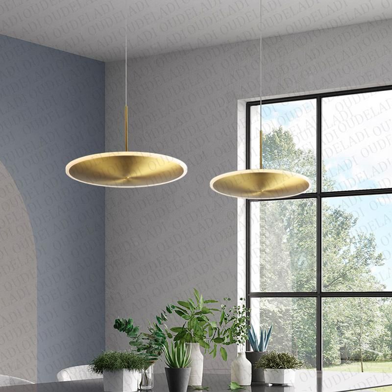 Nordic Iron Pendant Light Gold Lights Creative Round Lights Restaurant Bedroom Living Room LED Pendant Lamp (WH-AP-114)